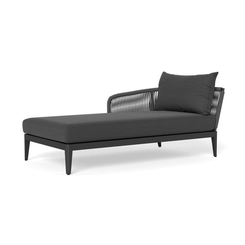 Hamilton Chaise Left | Aluminum Asteroid, Panama Grafito, Rope Dark Grey