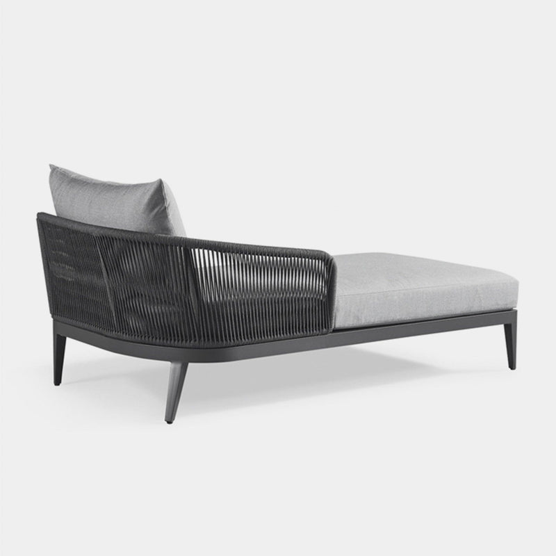 Hamilton Chaise Left | Aluminum Asteroid, Panama Grafito, Rope Dark Grey