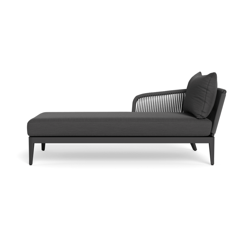 Hamilton Chaise Left | Aluminum Asteroid, Panama Grafito, Rope Dark Grey