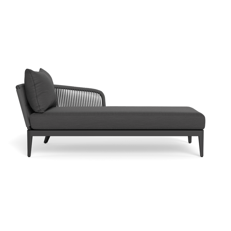 Hamilton Chaise Right | Aluminum Asteroid, Panama Grafito, Rope Dark Grey