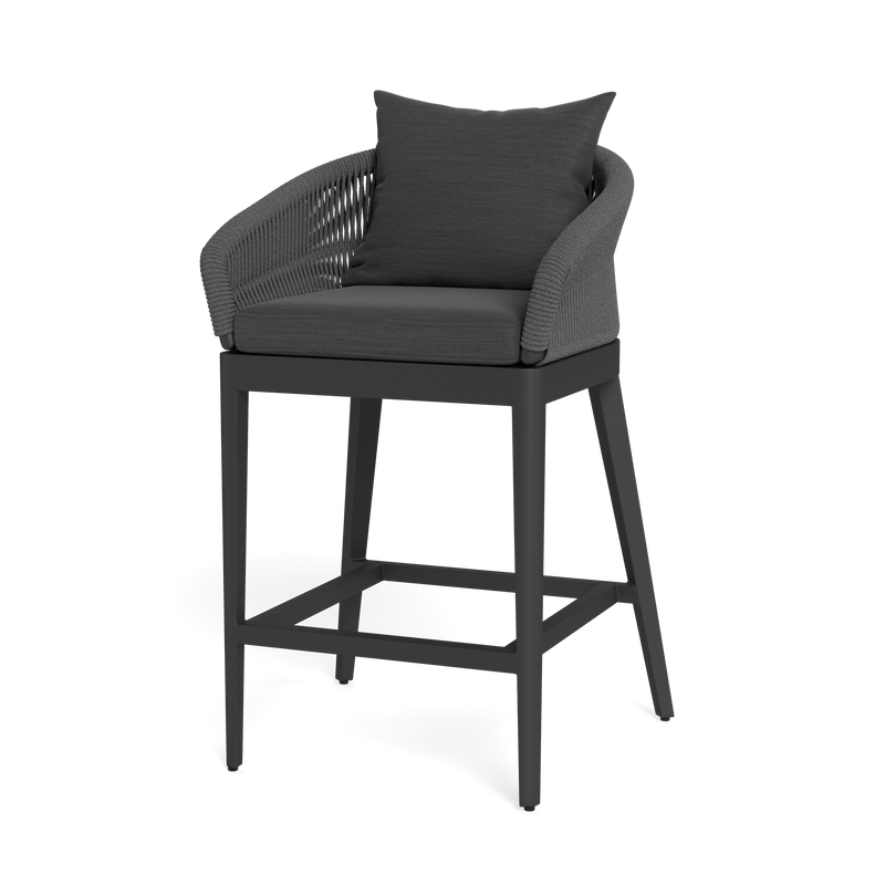 Hamilton Counter Stool | Aluminum Asteroid, Panama Grafito, Rope Dark Grey