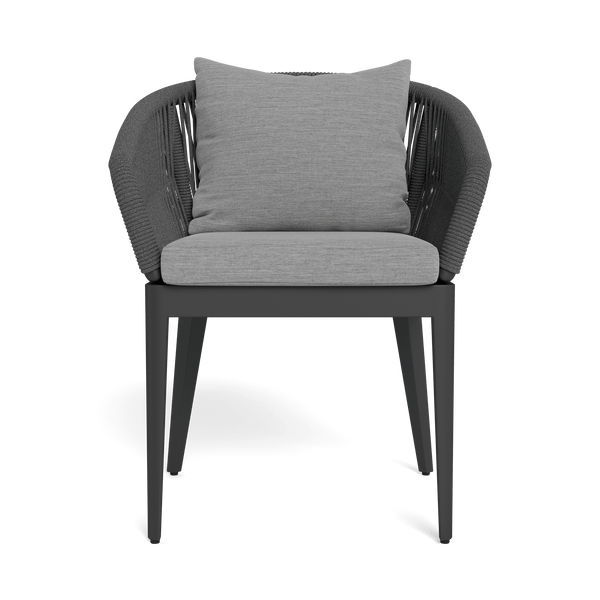 Hamilton Dining Chair | Aluminum Asteroid, Lisos Piedra, Rope Dark Grey