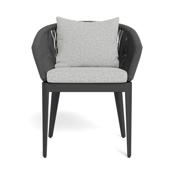 Hamilton Dining Chair | Aluminum Asteroid, Copacabana Sand, Rope Dark Grey