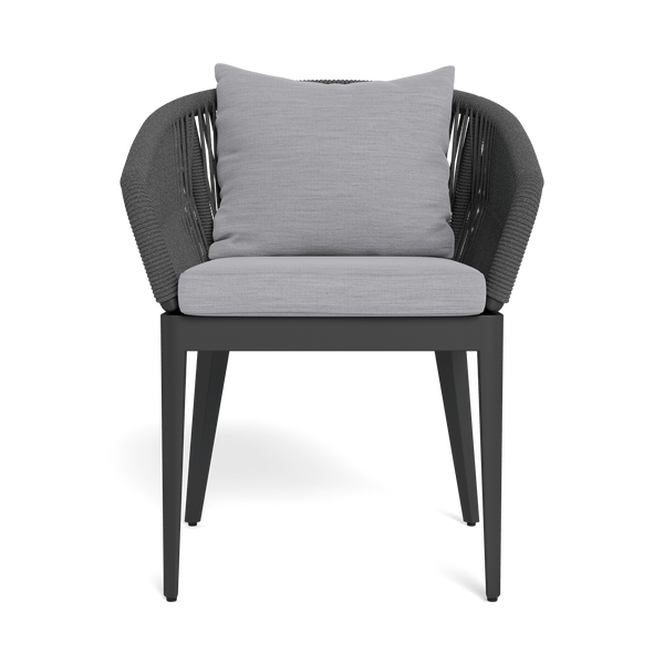 Hamilton Dining Chair | Aluminum Asteroid, Panama Cloud, Rope Dark Grey