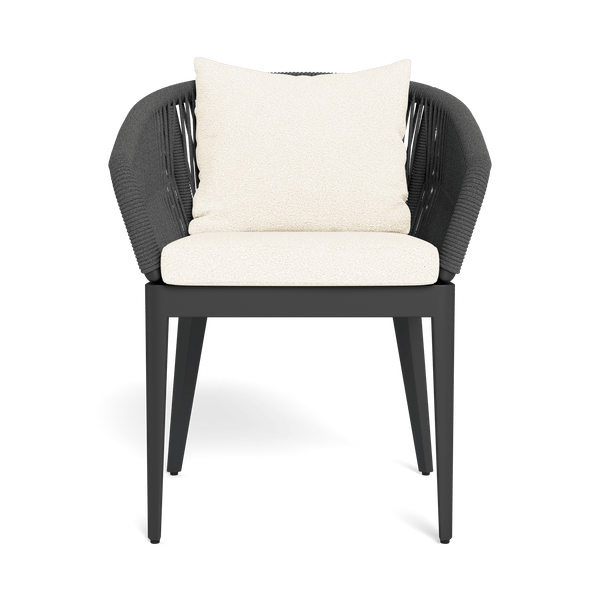Hamilton Dining Chair | Aluminum Asteroid, Riviera Ivory, Rope Dark Grey