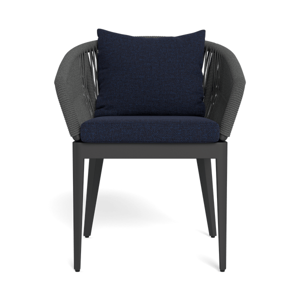 Hamilton Dining Chair | Aluminum Asteroid, Siesta Indigo, Rope Dark Grey