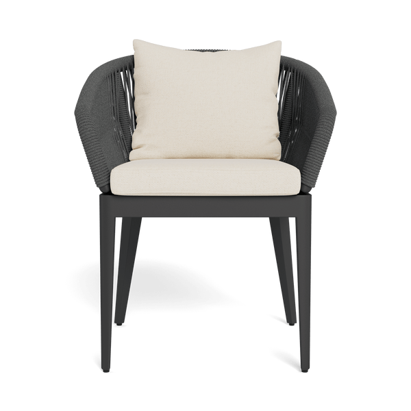 Hamilton Dining Chair | Aluminum Asteroid, Siesta Ivory, Rope Dark Grey