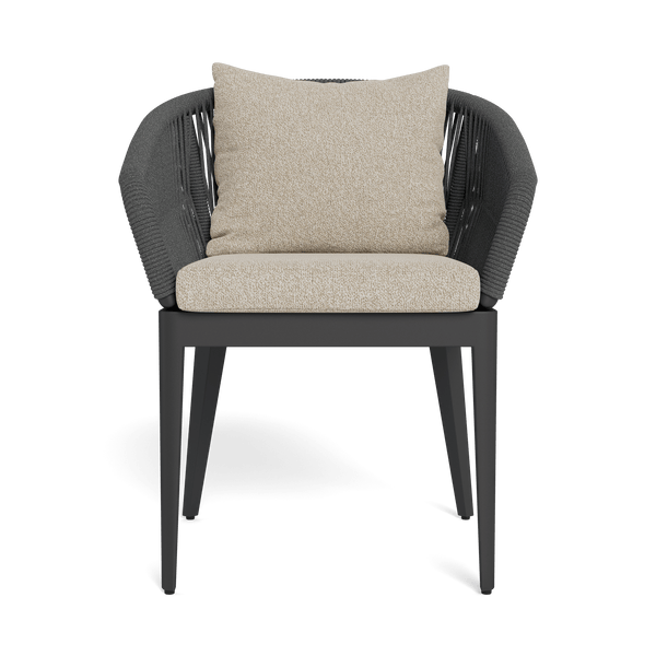 Hamilton Dining Chair | Aluminum Asteroid, Siesta Taupe, Rope Dark Grey