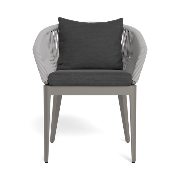 Hamilton Dining Chair | Aluminum Taupe, Panama Grafito, Rope Light Grey