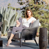 Hamilton Lounge Chair | Aluminum Asteroid, Panama Grafito, Rope Dark Grey