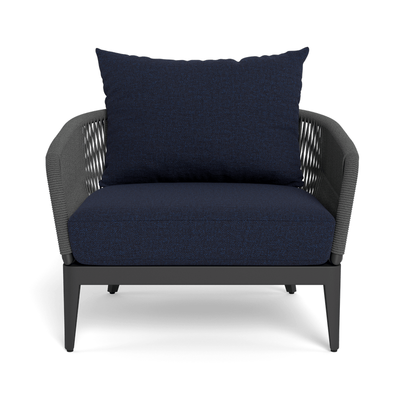 Hamilton Lounge Chair | Aluminum Asteroid, Siesta Indigo, Rope Dark Grey