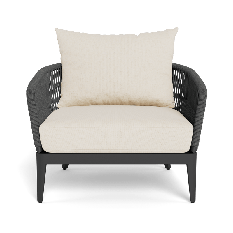 Hamilton Lounge Chair | Aluminum Asteroid, Siesta Ivory, Rope Dark Grey