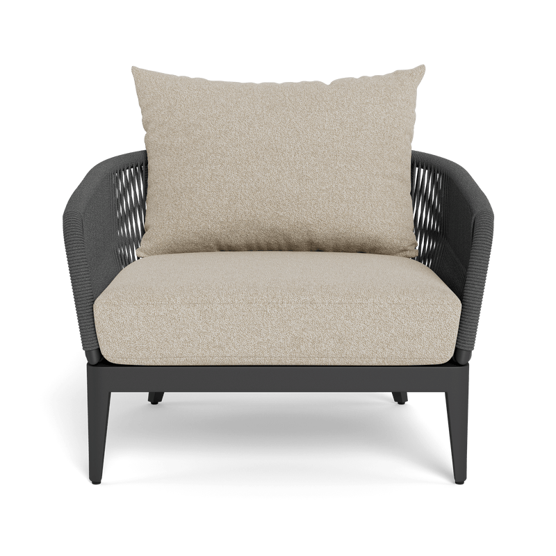 Hamilton Lounge Chair | Aluminum Asteroid, Siesta Taupe, Rope Dark Grey
