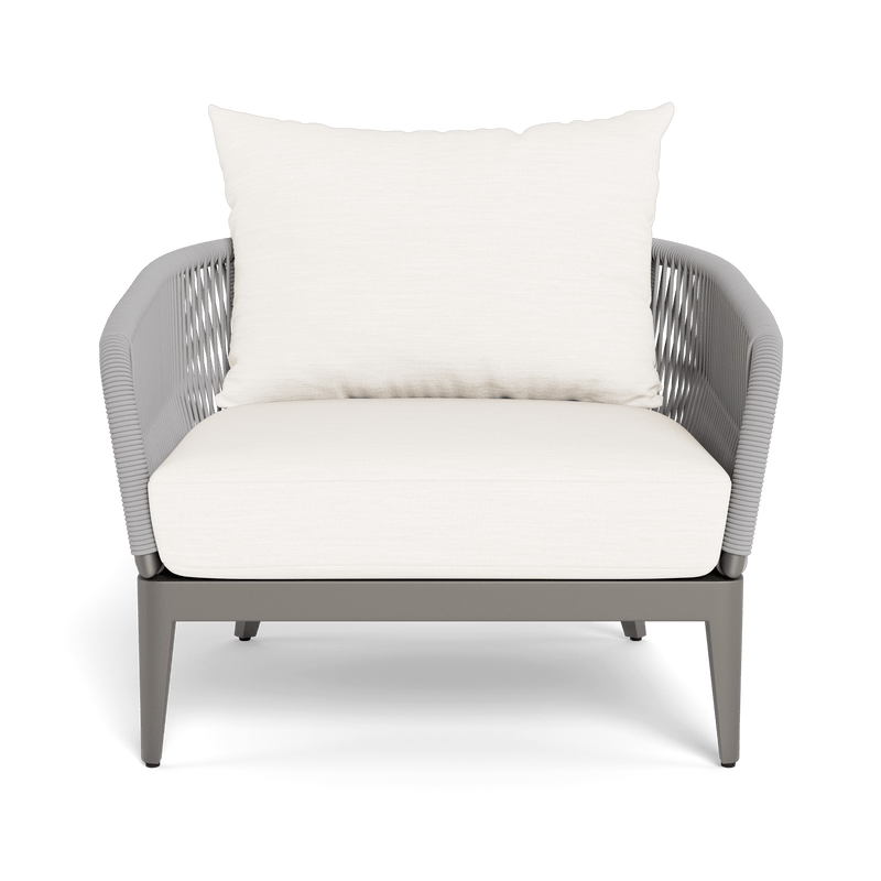 Hamilton Lounge Chair | Aluminum Taupe, Panama Blanco, Rope Light Grey