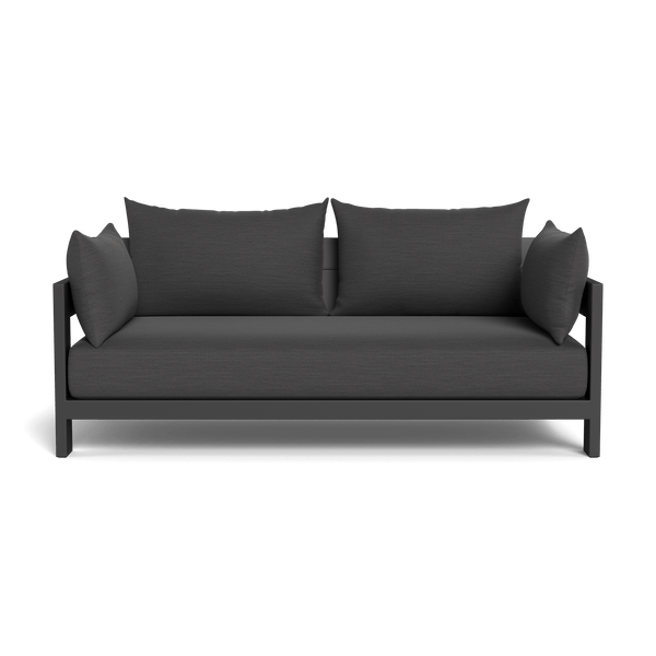 Hampton 2 Seat Sofa | Aluminum Asteroid, Panama Grafito, Batyline Silver