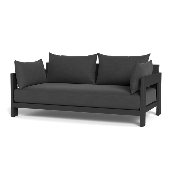 Hampton 2 Seat Sofa | Aluminum Asteroid, Panama Grafito, Batyline Silver