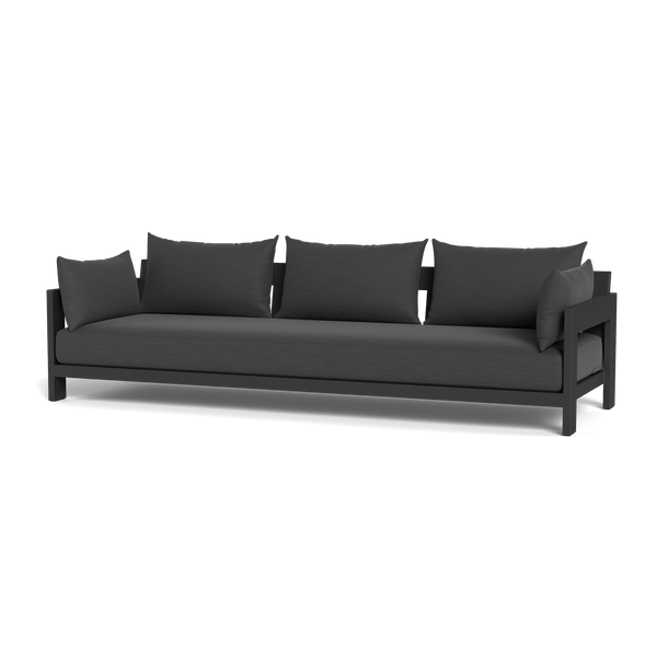 Hampton 3 Seat Sofa | Aluminum Asteroid, Panama Grafito, Batyline Silver