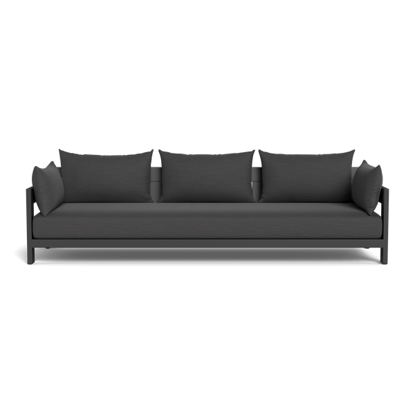 Hampton 3 Seat Sofa | Aluminum Asteroid, Panama Grafito, Batyline Silver