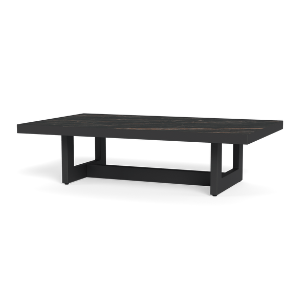 Hampton Rectangle Coffee Table | Aluminum Asteroid, Laminam Noir,