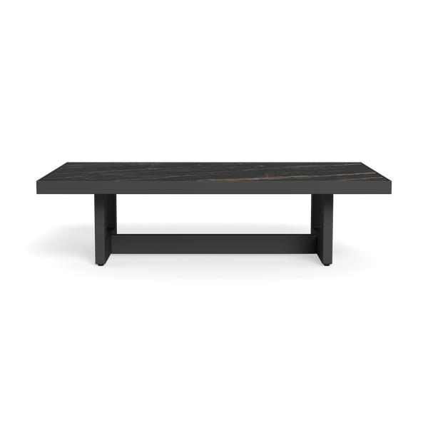 Hampton Rectangle Coffee Table | Aluminum Asteroid, Laminam Noir,