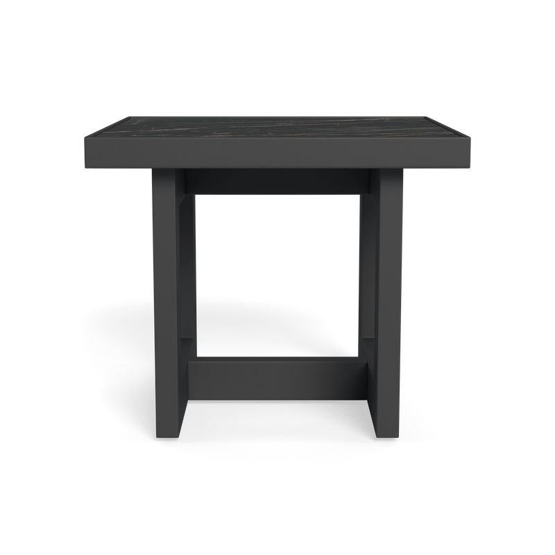 Hampton Side Table | Aluminum Asteroid, Laminam Noir,