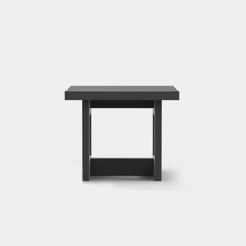 Hampton Side Table | Aluminum Asteroid, Laminam Noir,