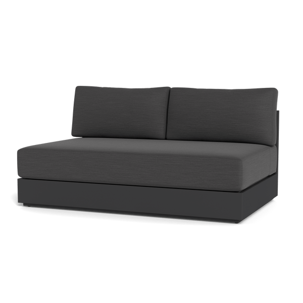 Hayman 2 Seat Armless Sofa | Aluminum Asteroid, Lisos Grafito, Batyline Silver