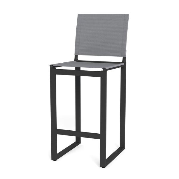 Hayman Armless Bar Stool | Aluminum Asteroid, Batyline Silver,