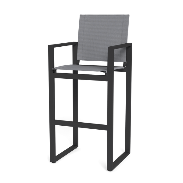 Hayman Bar Stool | Aluminum Asteroid, Batyline Silver,