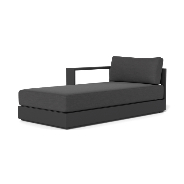 Hayman Chaise Left | Aluminum Asteroid, Cast Slate, Batyline Silver