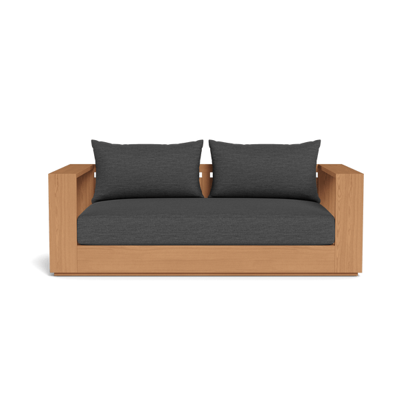Hayman Teak 2 Seat Sofa | Teak Natural, Lisos Grafito, Batyline White