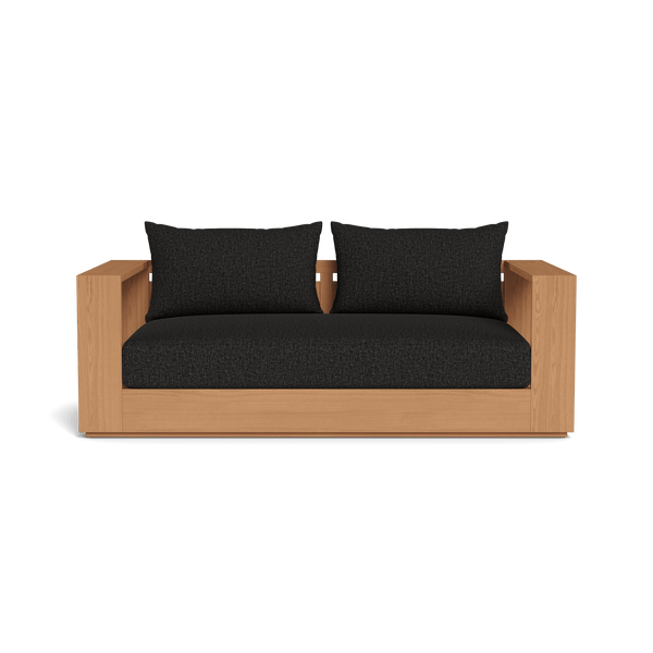 Hayman Teak 2 Seat Sofa | Teak Natural, Copacabana Midnight, Batyline White