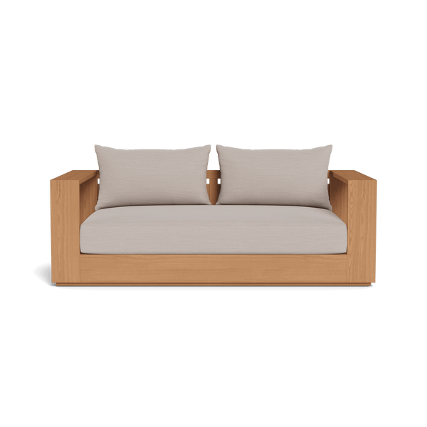 Hayman Teak 2 Seat Sofa | Teak Natural, Panama Marble, Batyline White