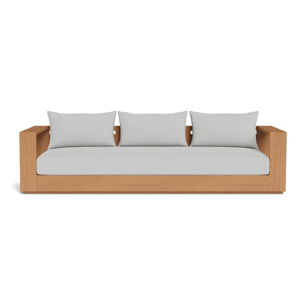 Hayman Teak 3 Seat Sofa | Teak Natural, Copacabana Sand, Batyline White