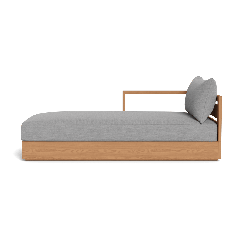 Hayman Teak Chaise Left | Teak Natural, Lisos Piedra, Batyline White