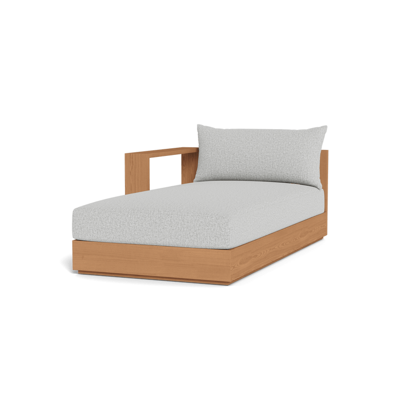 Hayman Teak Chaise Left | Teak Natural, Copacabana Sand, Batyline White