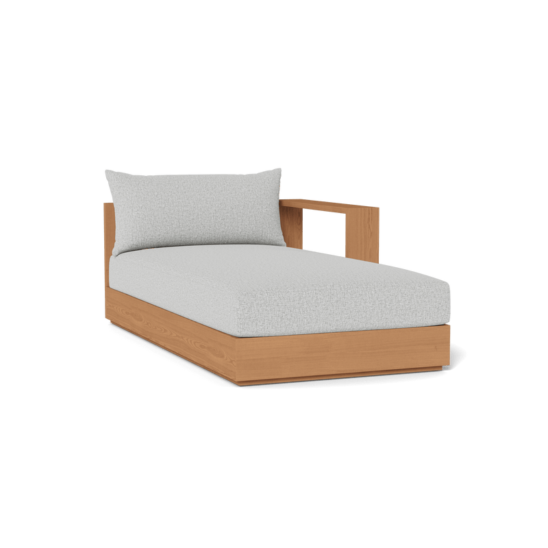 Hayman Teak Chaise Right | Teak Natural, Copacabana Sand, Batyline White