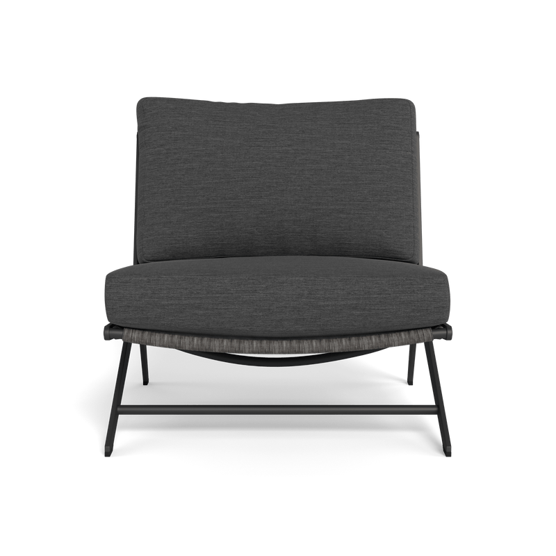 Loop Easy Chair | Aluminum Asteroid, Lisos Grafito, Wicker Grey