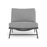Loop Easy Chair | Aluminum Asteroid, Lisos Piedra, Wicker Grey