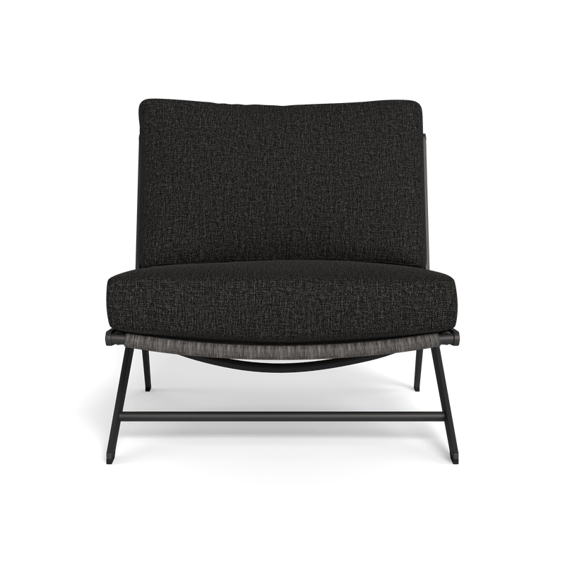 Loop Easy Chair | Aluminum Asteroid, Copacabana Midnight, Wicker Grey