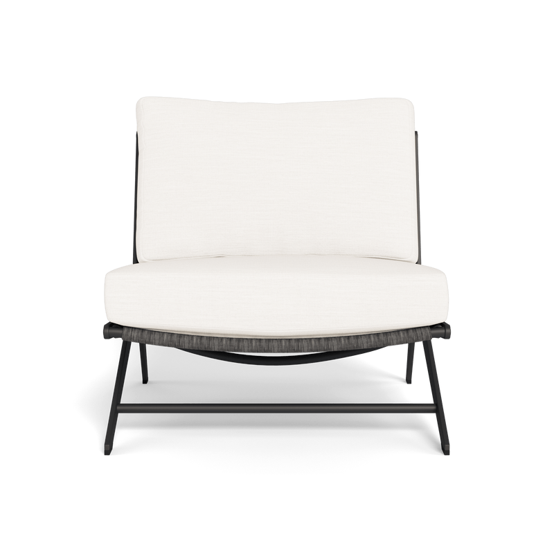 Loop Easy Chair | Aluminum Asteroid, Panama Blanco, Wicker Grey