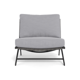 Loop Easy Chair | Aluminum Asteroid, Panama Cloud, Wicker Grey