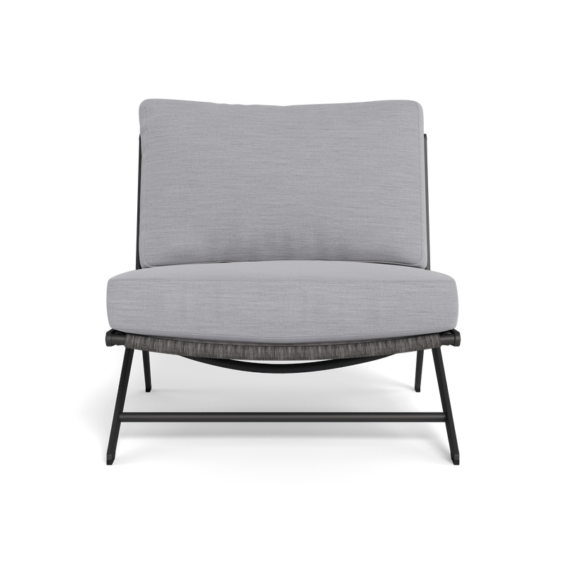 Loop Easy Chair | Aluminum Asteroid, Panama Cloud, Wicker Grey