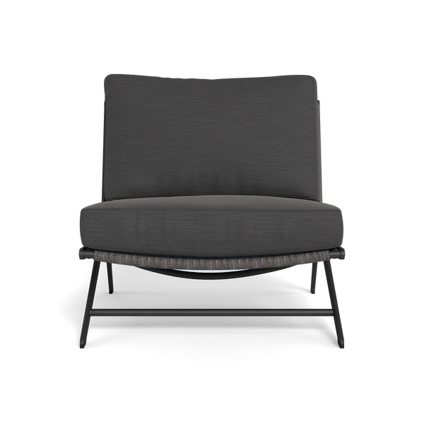 Loop Easy Chair | Aluminum Asteroid, Panama Grafito, Wicker Grey