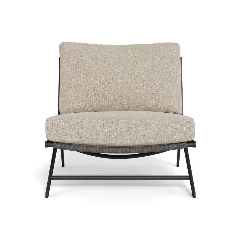 Loop Easy Chair | Aluminum Asteroid, Siesta Taupe, Wicker Grey