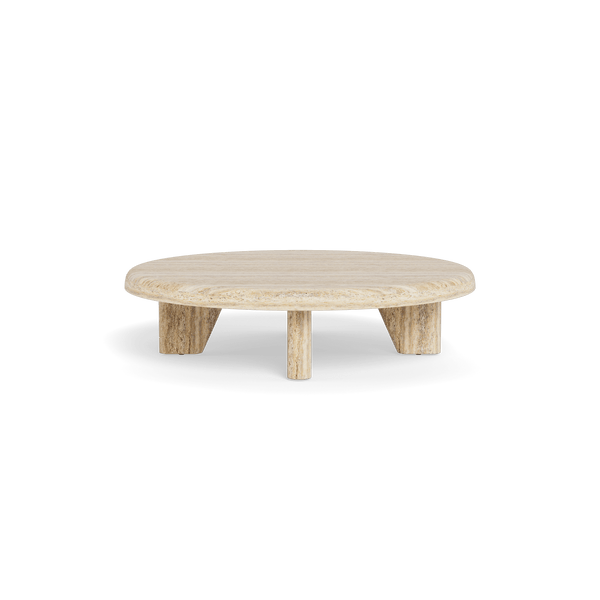 Lucca Round Coffee Table 47" | Travertine Natural, ,