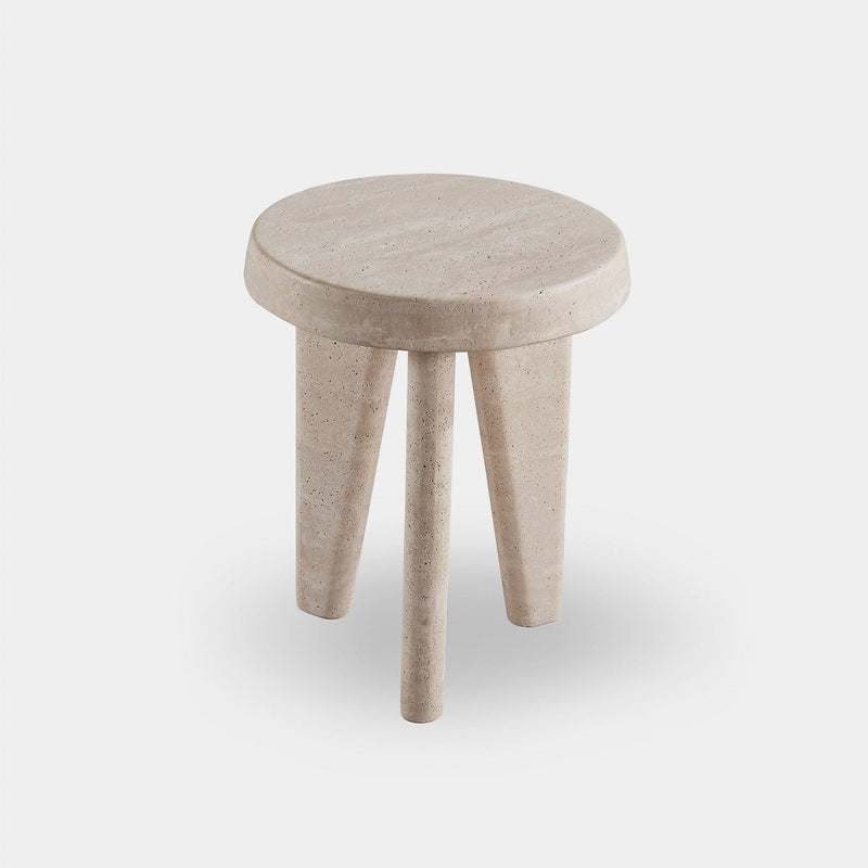 Lucca Round Side Table | Travertine Natural, ,