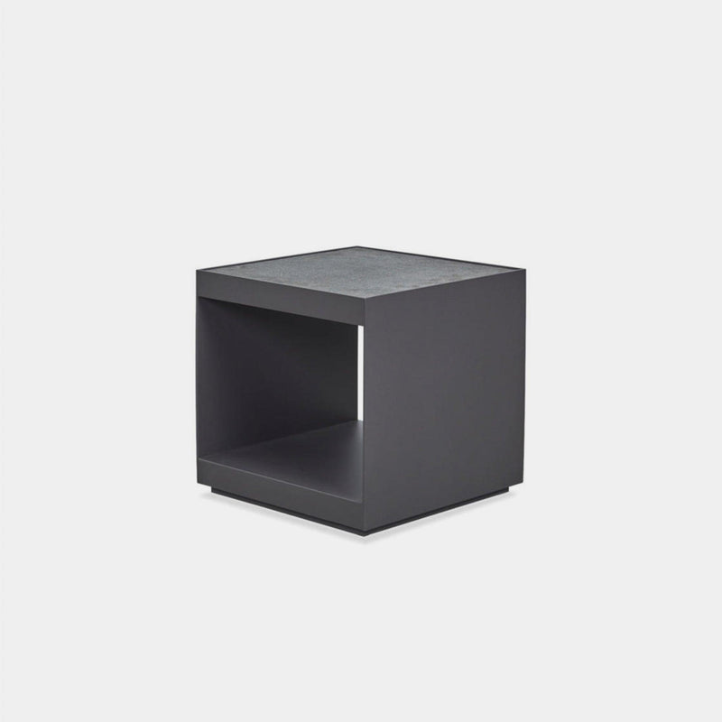 Macquarie Side Table | Aluminum Asteroid, Granite Black,