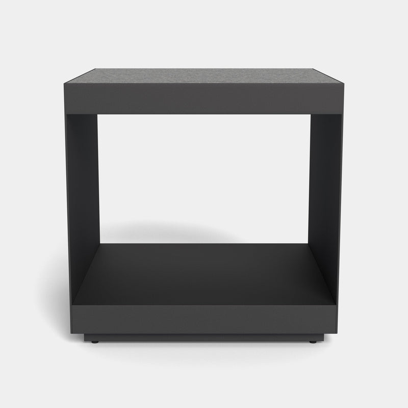 Macquarie Side Table | Aluminum Asteroid, Granite Black,