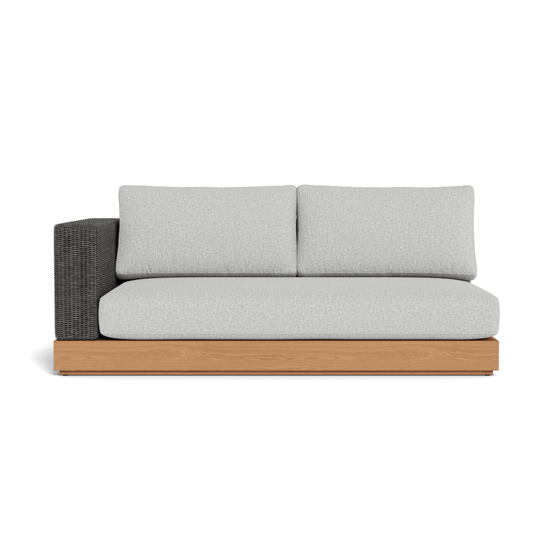 Malabar 2 Seat 1 Arm Left | Teak Natural, Copacabana Sand, Wicker Grey